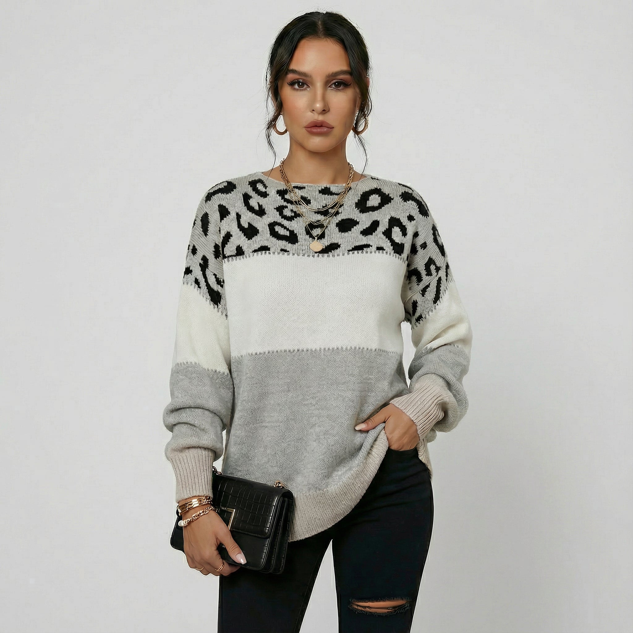 CASA NUA™ | Suéter elegante de leopardo