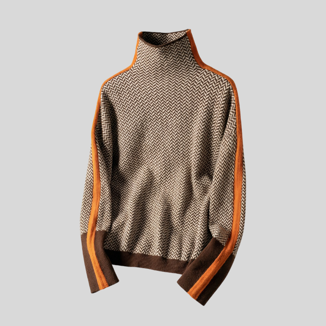 CLÉMENCE | Suéter de cuello alto con rayas