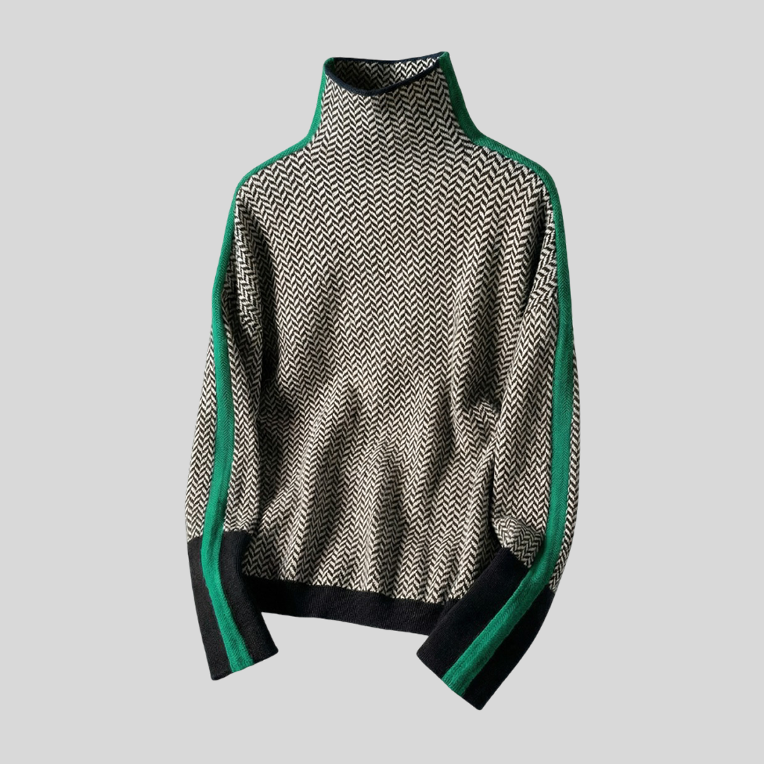 CLÉMENCE | Suéter de cuello alto con rayas