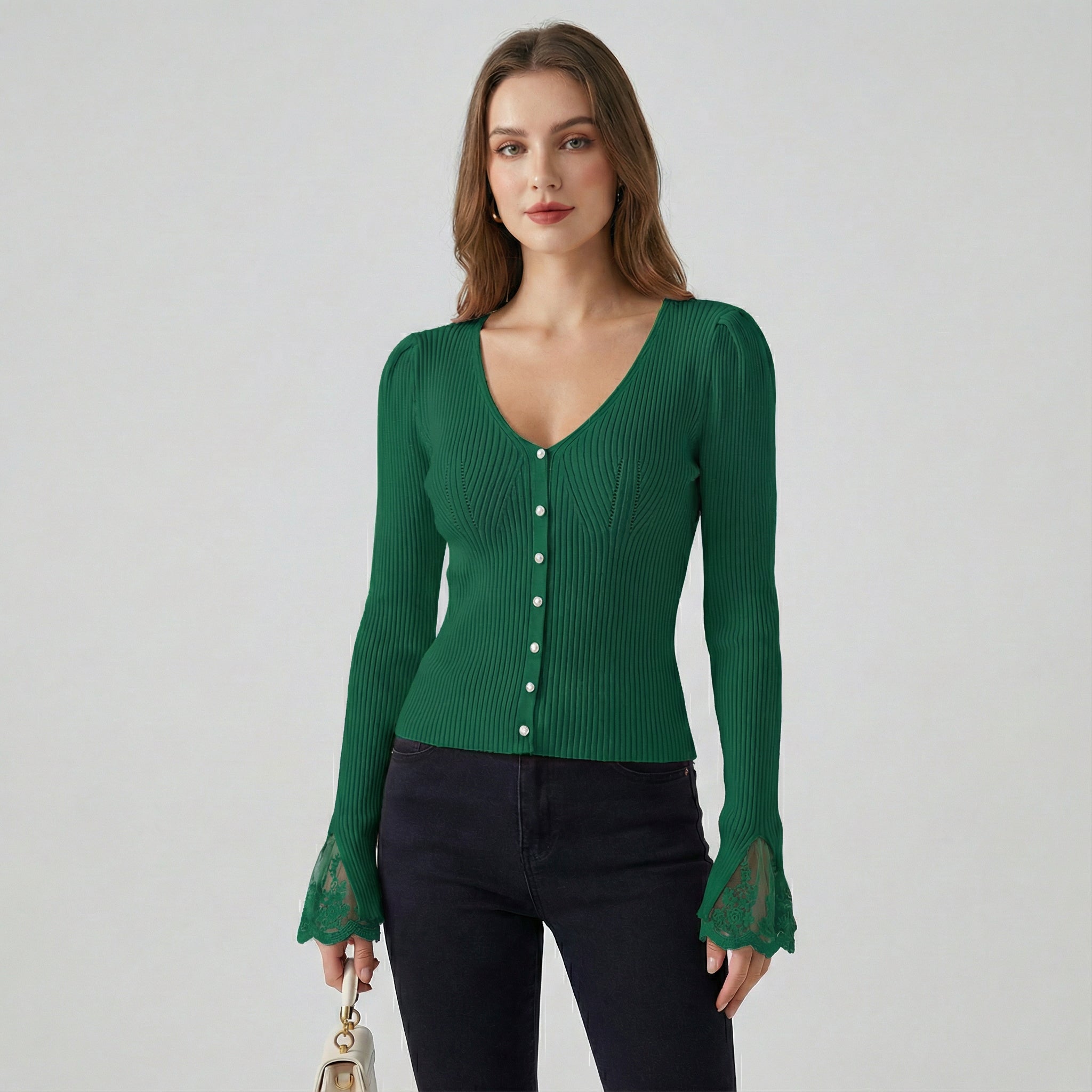 ELISE BELLE™ | Suéter con mangas de encaje