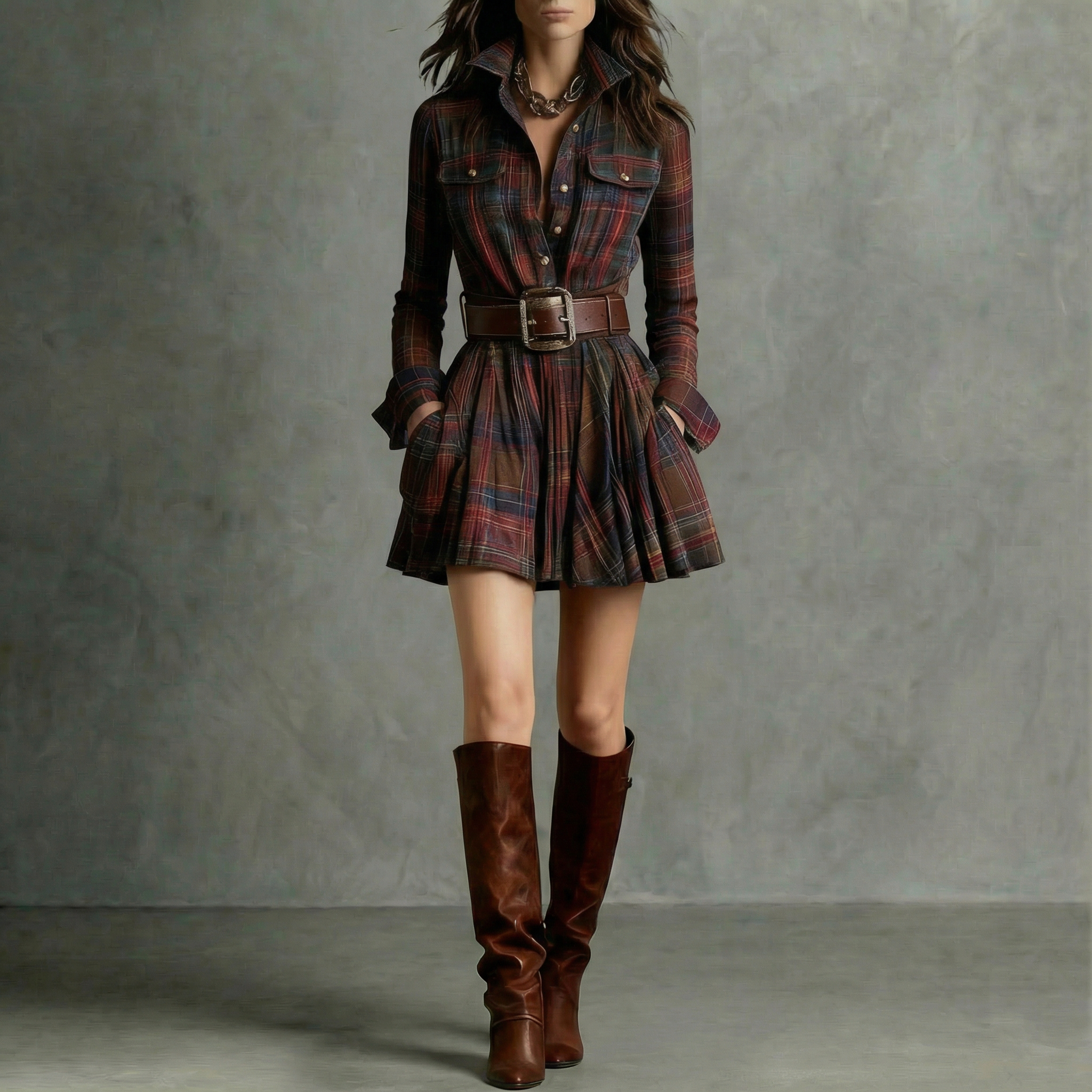 PAZ™ | Vestido corto vintage a cuadros